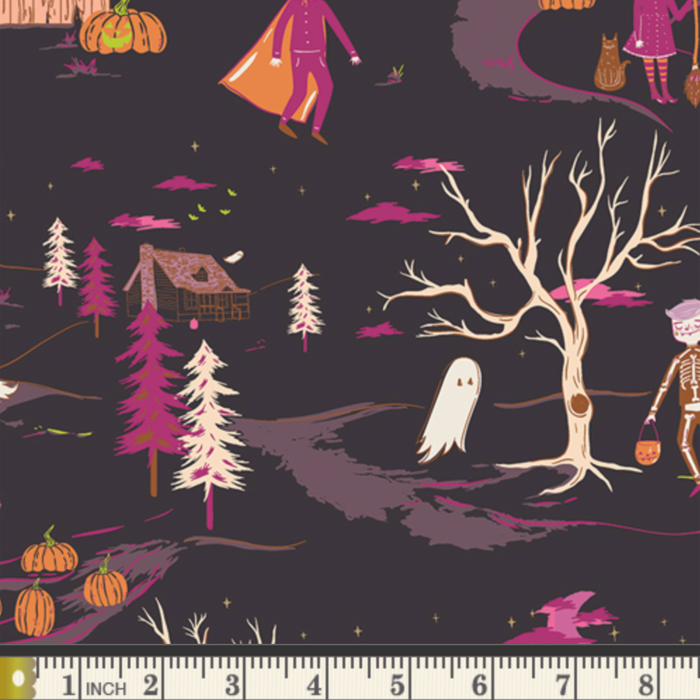 AGF Studio Art Gallery Fabrics Spooky n' Witchy Peppermint's Tale Twilight SNS13042