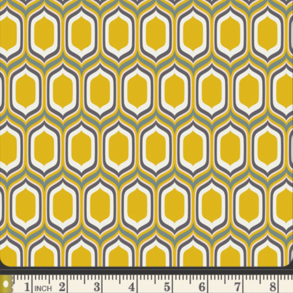 AGF Studio Art Gallery Fabrics Urban Mod Stenciled Retro Gold UR-80015