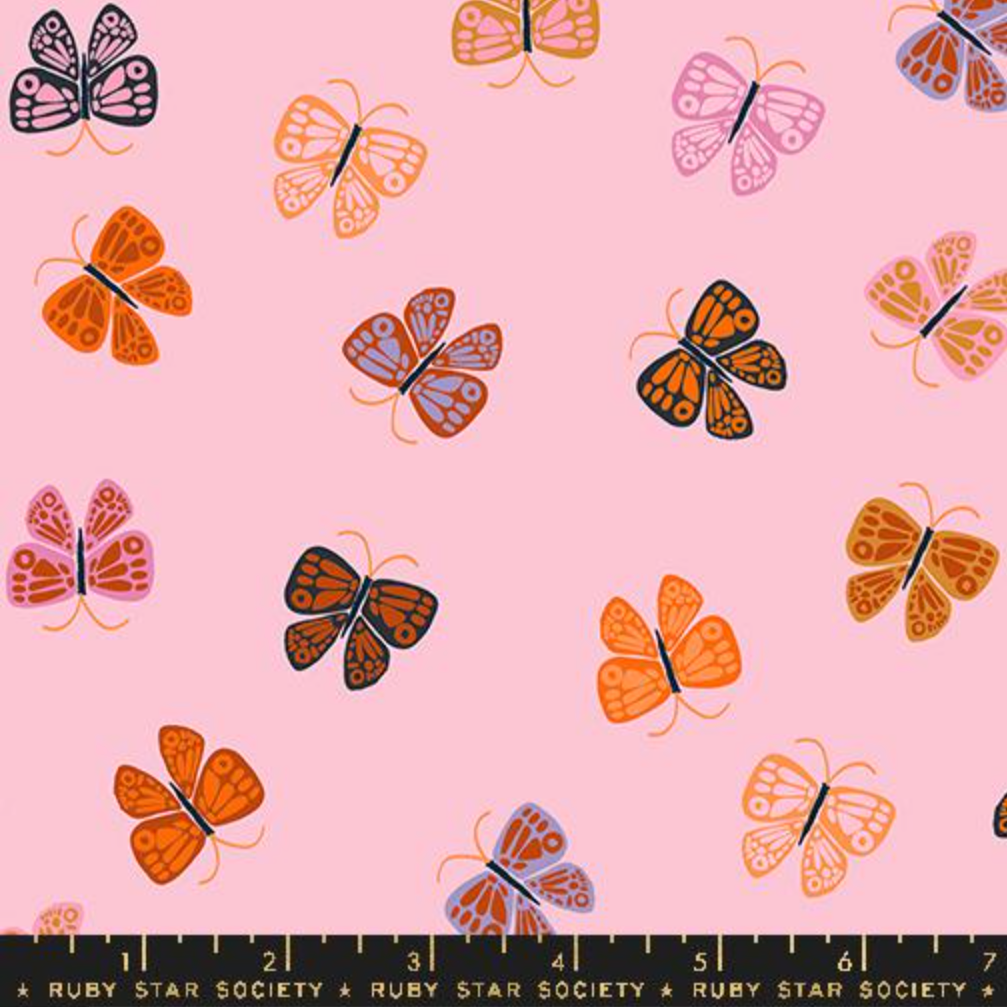 Alexia Abegg Moda Fabrics Ruby Star Society Ooh Lucky Lucky Butterflies Pink RS411511