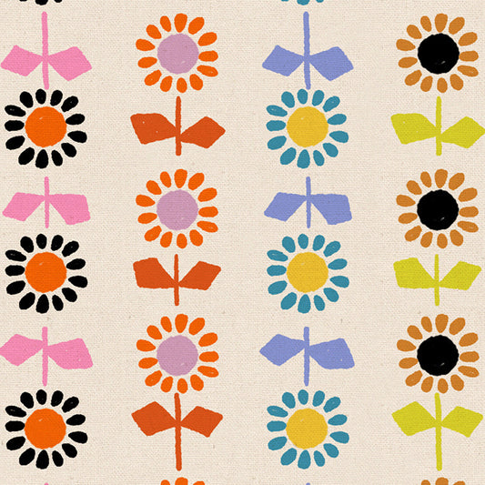 Alexia Abegg Ruby Star Society Moda Fabrics Catnap Daisy Stripe Canvas RS4135 11L Natural