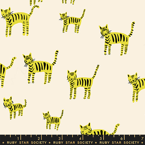 Alexia Abegg Ruby Star Society Moda Fabrics Catnap Tiger Stripes RS4132 11 Citron