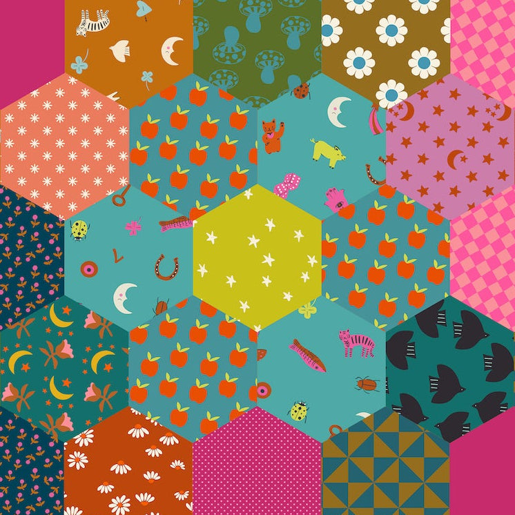 Alexia Abegg Ruby Star Society Moda Fabrics Catnap Wideback Hexagons RS4138 11 Mermaid