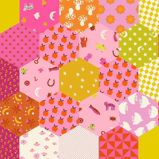 Alexia Abegg Ruby Star Society Moda Fabrics Catnap Wideback Hexagons RS4138 12 Thistle