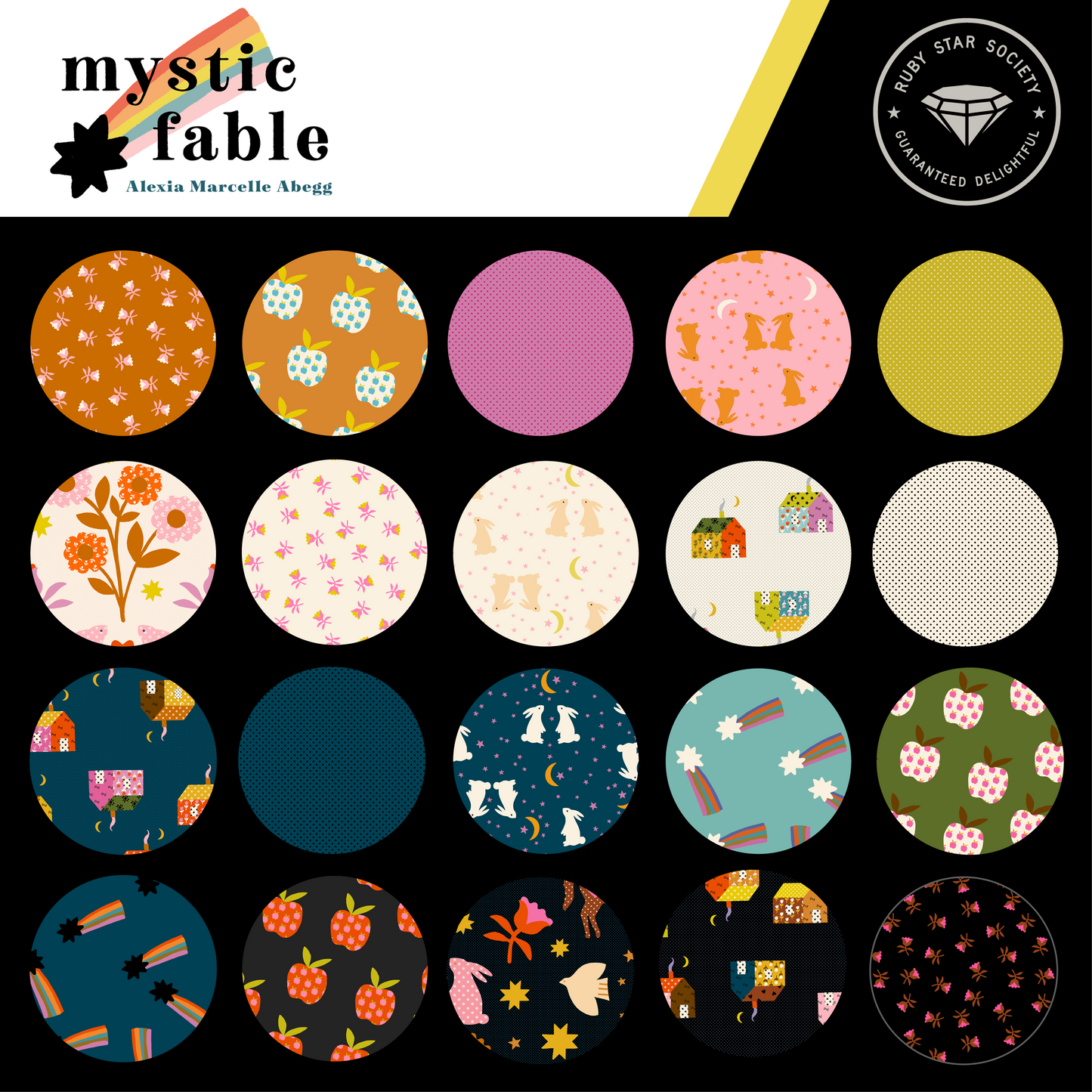 Alexia Abegg Ruby Star Society Moda Fabrics Mystic Fable 5" Charm Pack RS4144PP