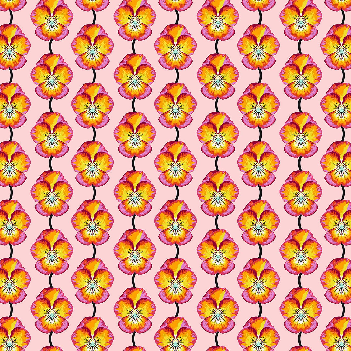 Anna Maria Horner Parry Anna Maria Textiles for Northcott Fabrics Iconic Pansy Flame AMT124-59L