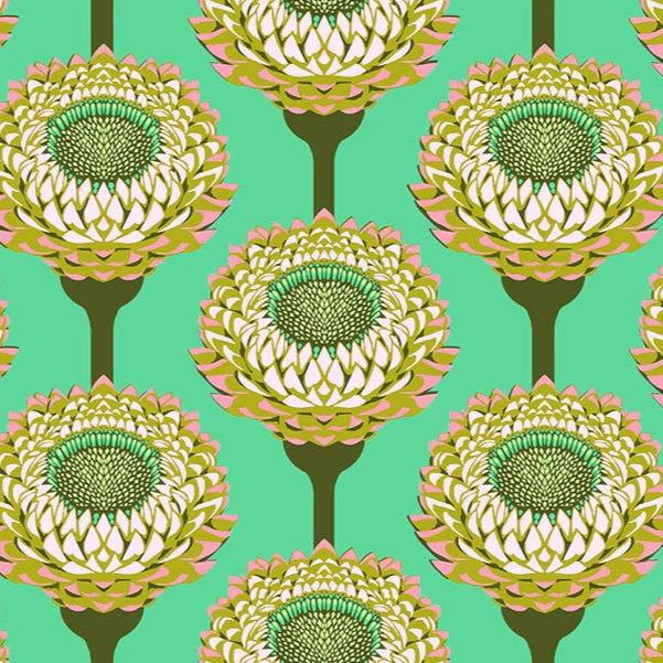 Anna Maria Horner Parry Anna Maria Textiles for Northcott Fabrics Iconic Strawflower Aqua AMT123-64V