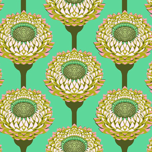 Anna Maria Horner Parry Anna Maria Textiles for Northcott Fabrics Iconic Strawflower Aqua AMT123-64V