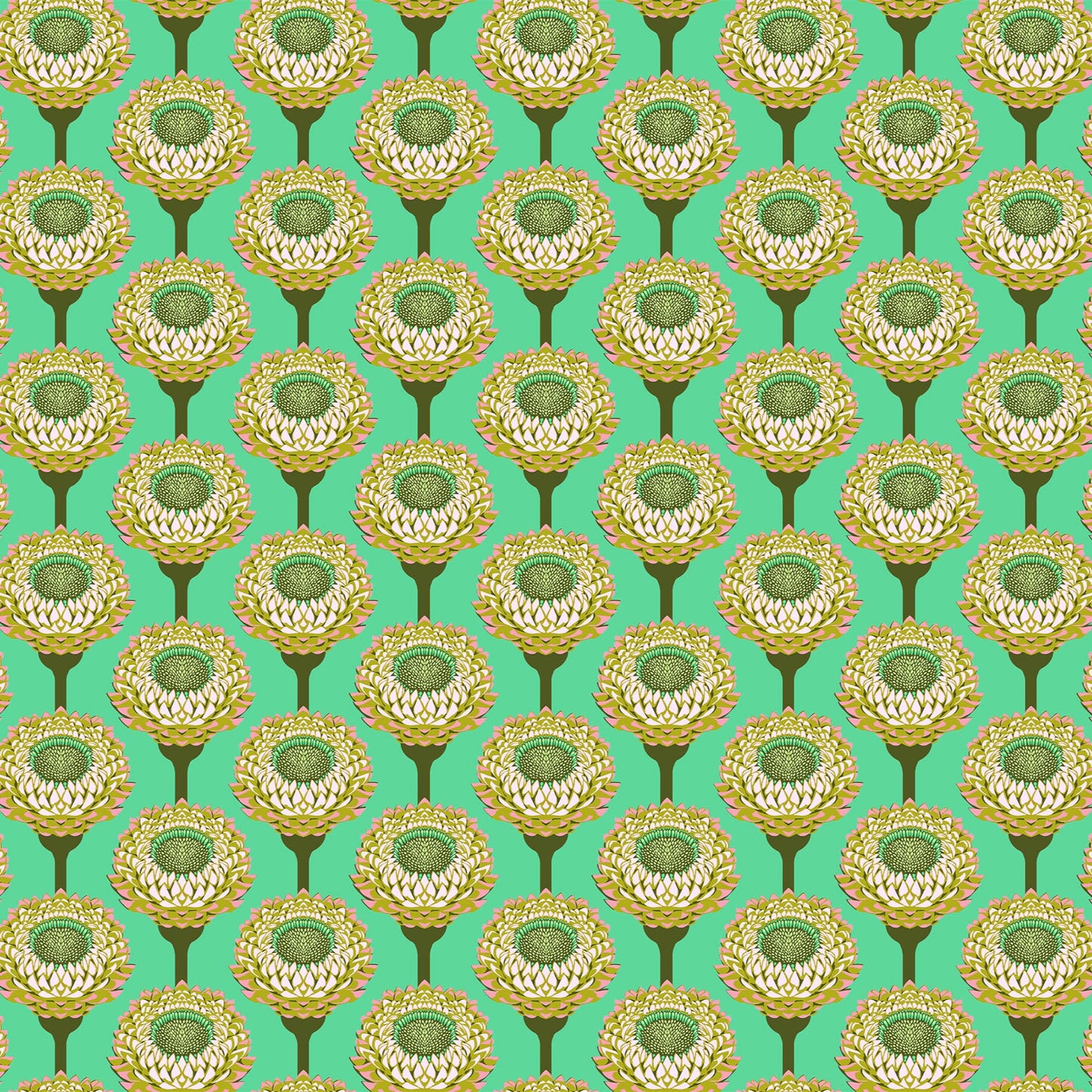 Anna Maria Horner Parry Anna Maria Textiles for Northcott Fabrics Iconic Strawflower Aqua AMT123-64V