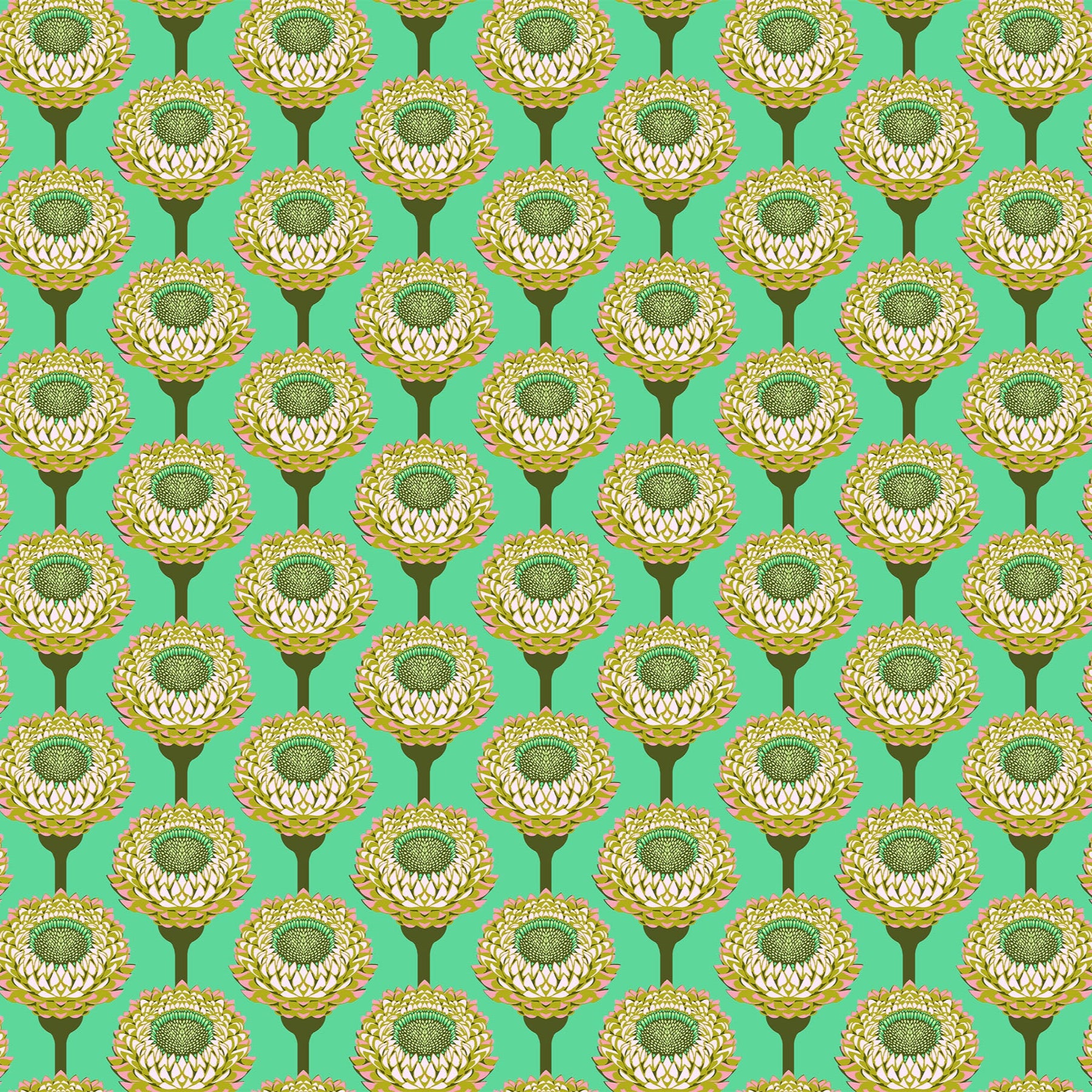 Anna Maria Horner Parry Anna Maria Textiles for Northcott Fabrics Iconic Strawflower Aqua AMT123-64V