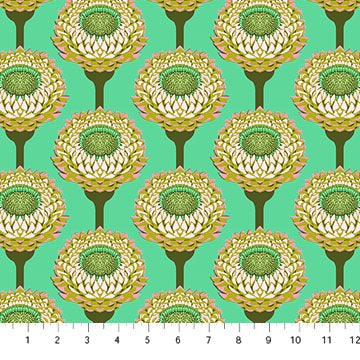 Anna Maria Horner Parry Anna Maria Textiles for Northcott Fabrics Iconic Strawflower Aqua AMT123-64V