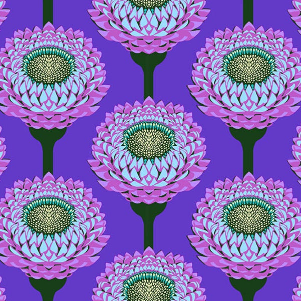 Anna Maria Horner Parry Anna Maria Textiles for Northcott Fabrics Iconic Strawflower Periwinkle AMT123-63C