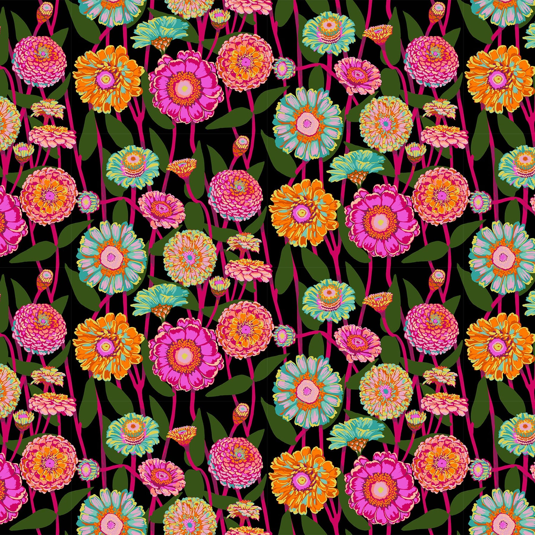 Anna Maria Horner Parry Anna Maria Textiles for Northcott Fabrics Jumpstart Zinnia Show Berry AMT131-99L