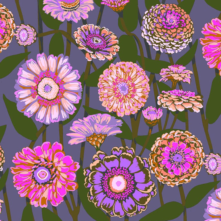 Anna Maria Horner Parry Anna Maria Textiles for Northcott Fabrics Jumpstart Zinnia Show Mauve AMT131-82V