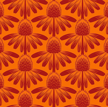 Anna_Maria_Parry_Coneflower Tangerine Indelible_Anna_Maria_Textiles_Northcott_Fabrics_AMT1001-59C