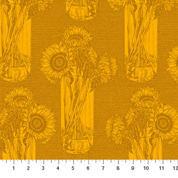 Anna_Maria_Parry_Sunflowers Saffron_Indelible_Anna_Maria_Textiles_Northcott_Fabrics_AMT1004-54L