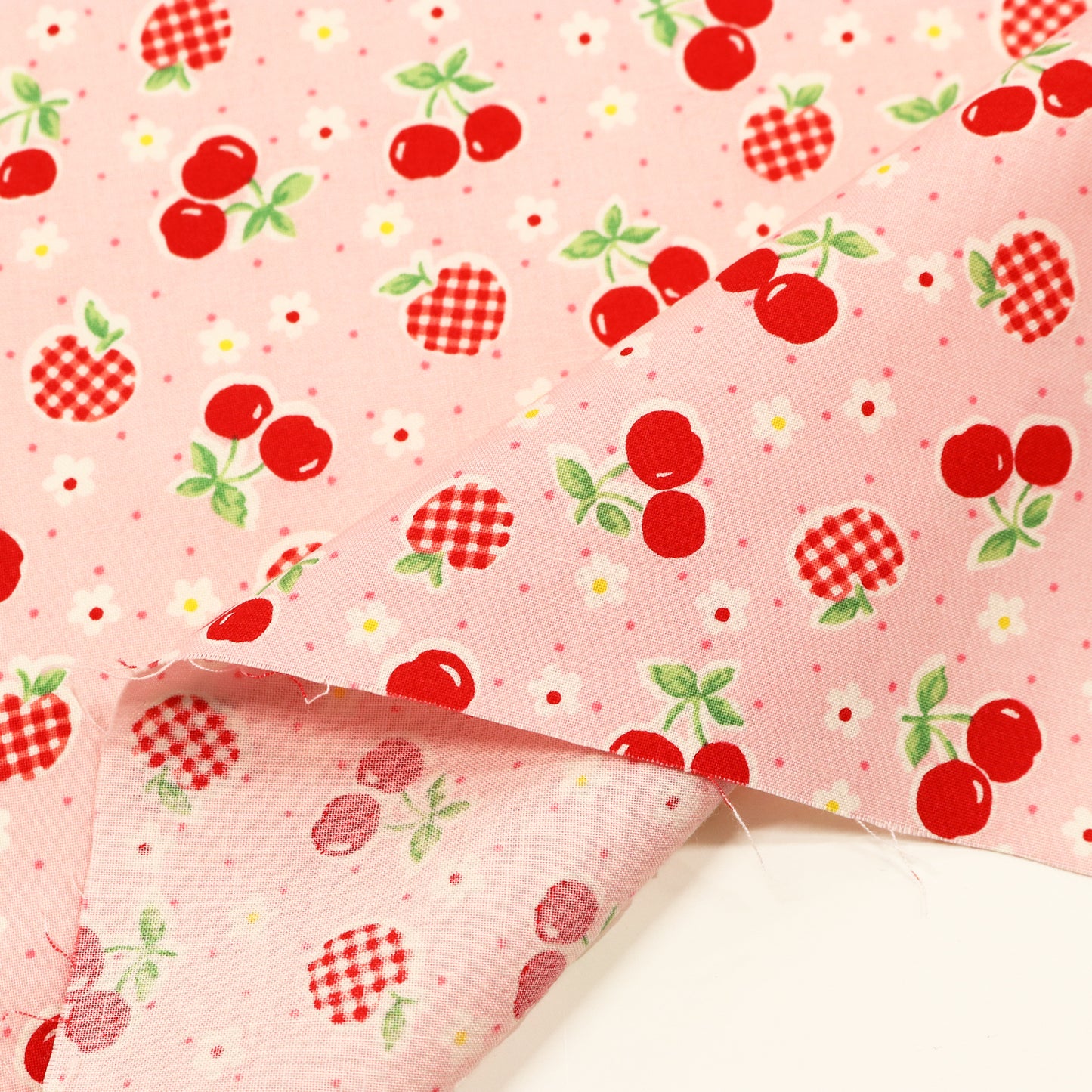 Atsuko_Matsuyama_Happy_Messages_30_s_Apples_and_Cherries_Pink_Japanese_Import_Fabric