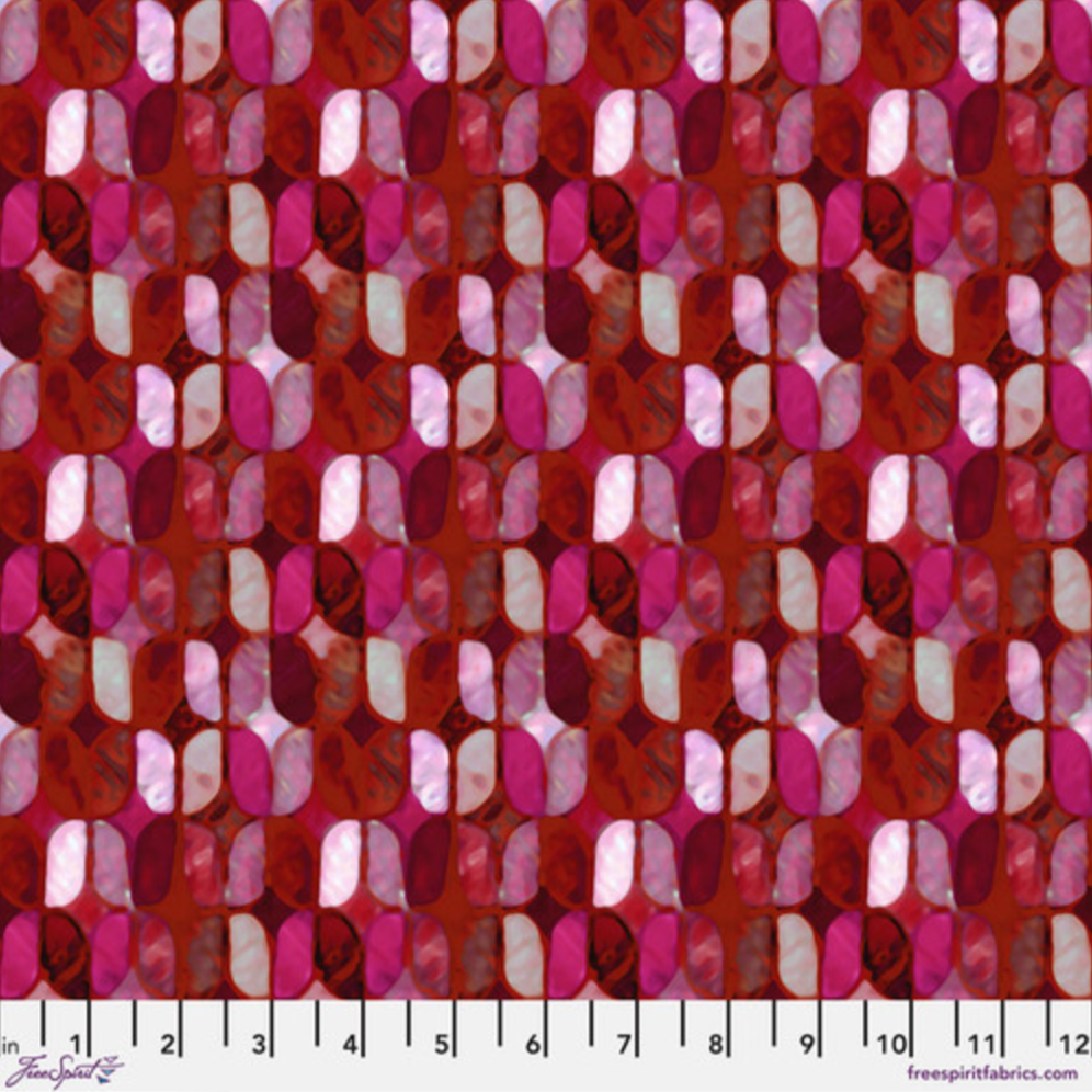Billy Reue FreeSpirit Fabrics Mosaic PWWR042 SCARLET