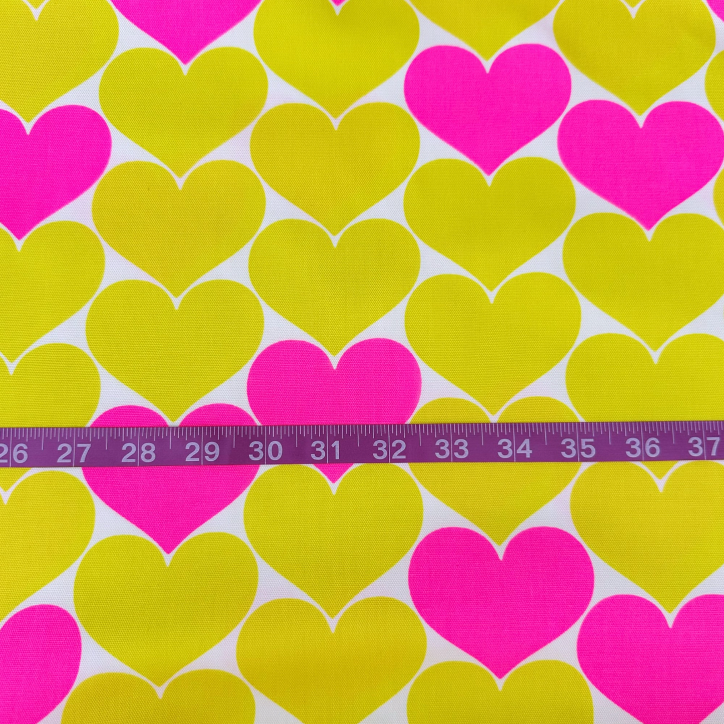 Bon Bon Heart Yellow Neon Yellow Fabric Japanese Import