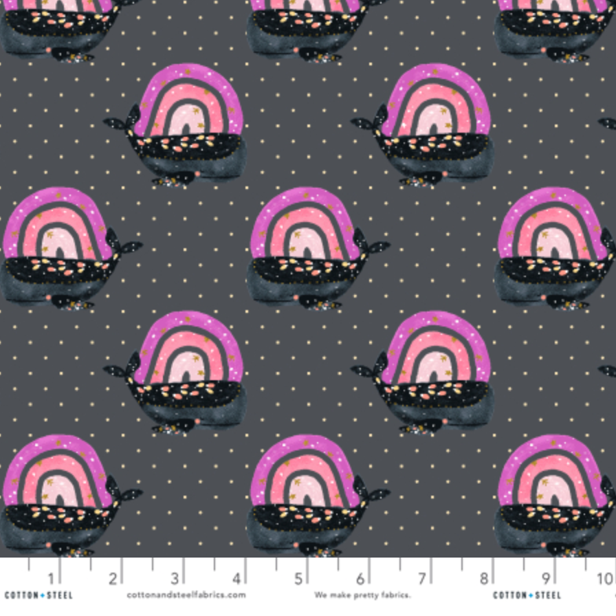 Calli and Co. Cotton + Steel RJR Fabrics Long Time No Sea Having a Whale of a Time CC700-DE3M Day's End Metallic