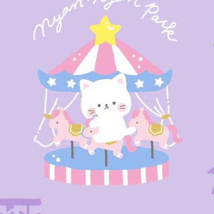 Cosmo Textile Co. Kitty Cat Fair Oxford AP55107H-3D Lavender