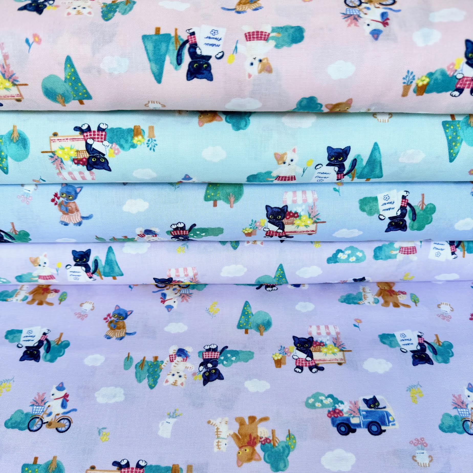 Cosmo Textile Co. Meow Flower Lavender AP55203L 1E