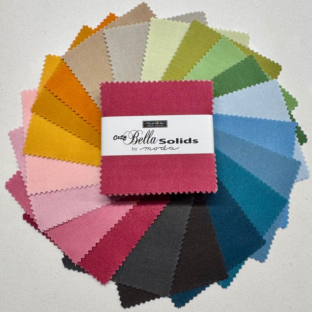 Cozy Bella Solids 2.5" Mini Charm Pack Moda Fabrics 9900MCC