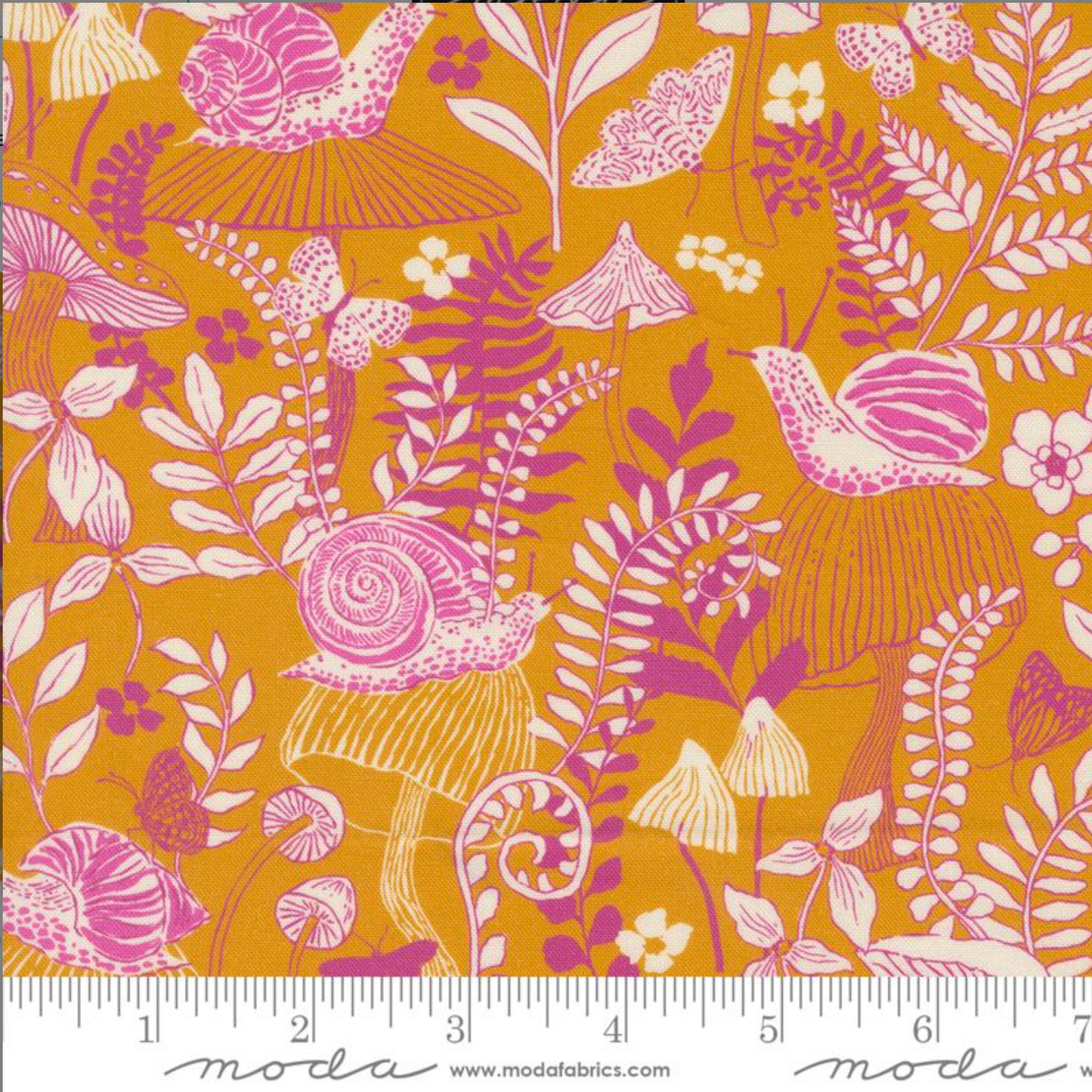 Crystal Manning Moda Maeve Mushroom Moths Golden 11933 24