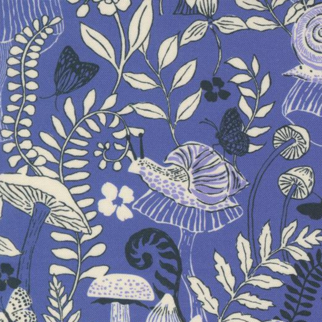 Crystal Manning Moda Maeve Mushroom Moths Periwinkle 11933 13
