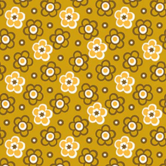 Denyse Schmidt Windham Fabrics Bonny Shadow Posy 53642-7 Ochre