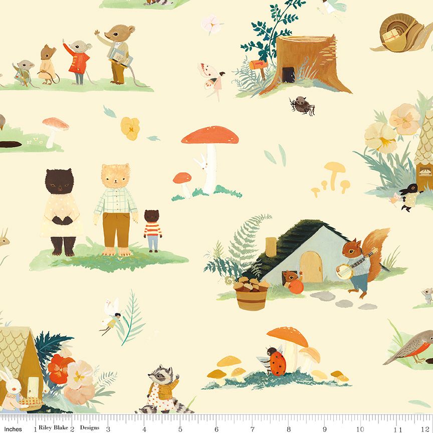 Emily Winfield Martin Riley Blake Designs The Littlest Family's Big Day Main CD11490-Cream