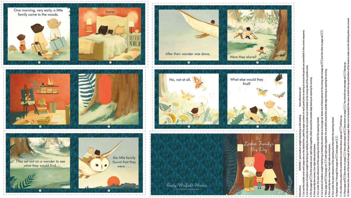 Emily Winfield Martin Riley Blake Designs The Littlest Family's Big Day Soft Book Panel PD-11498-SOFTBOOK