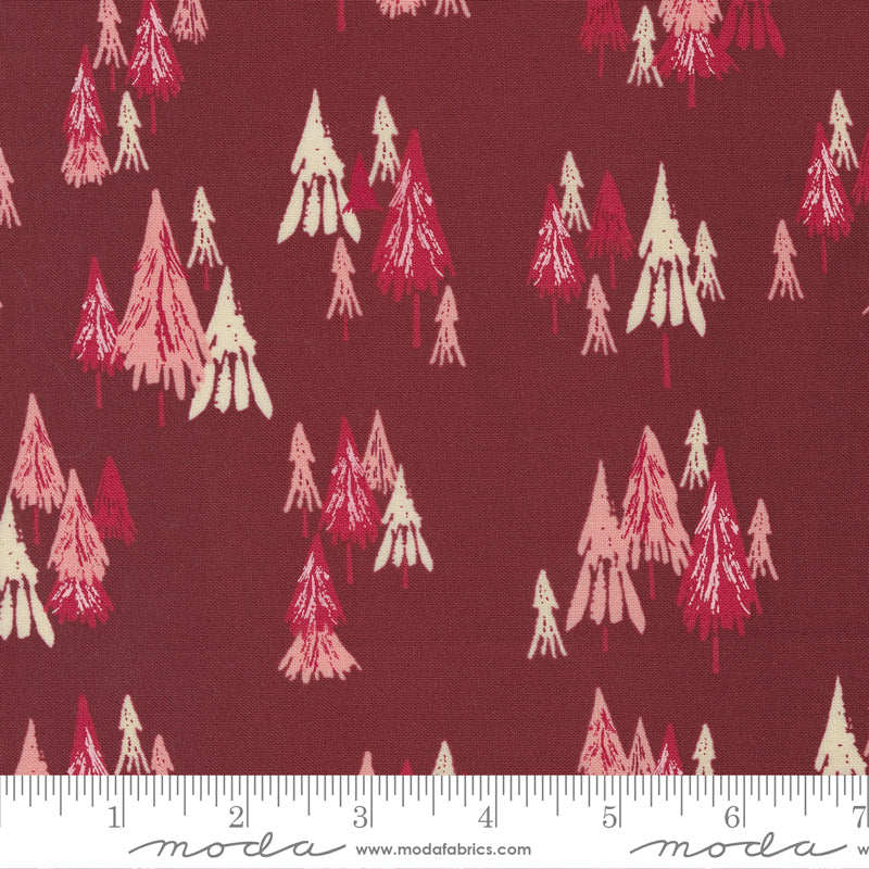 Fancy That Design House Moda Fabrics Good News Great Joy Fir Forest 45562 14 Cranberry