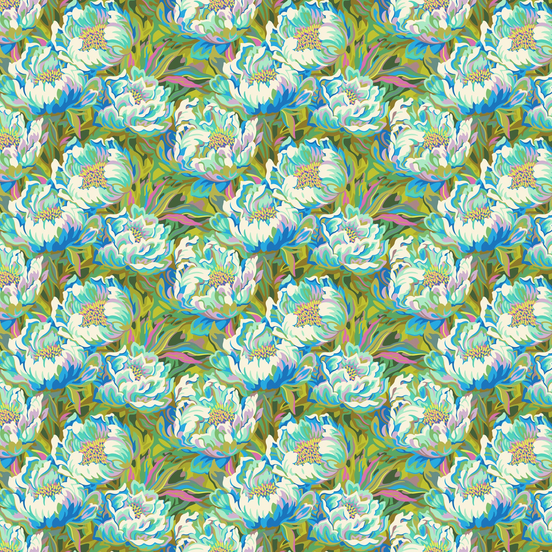 Heather Bailey FIGO Fabrics Full Bloom  91085-40Joy-Blue