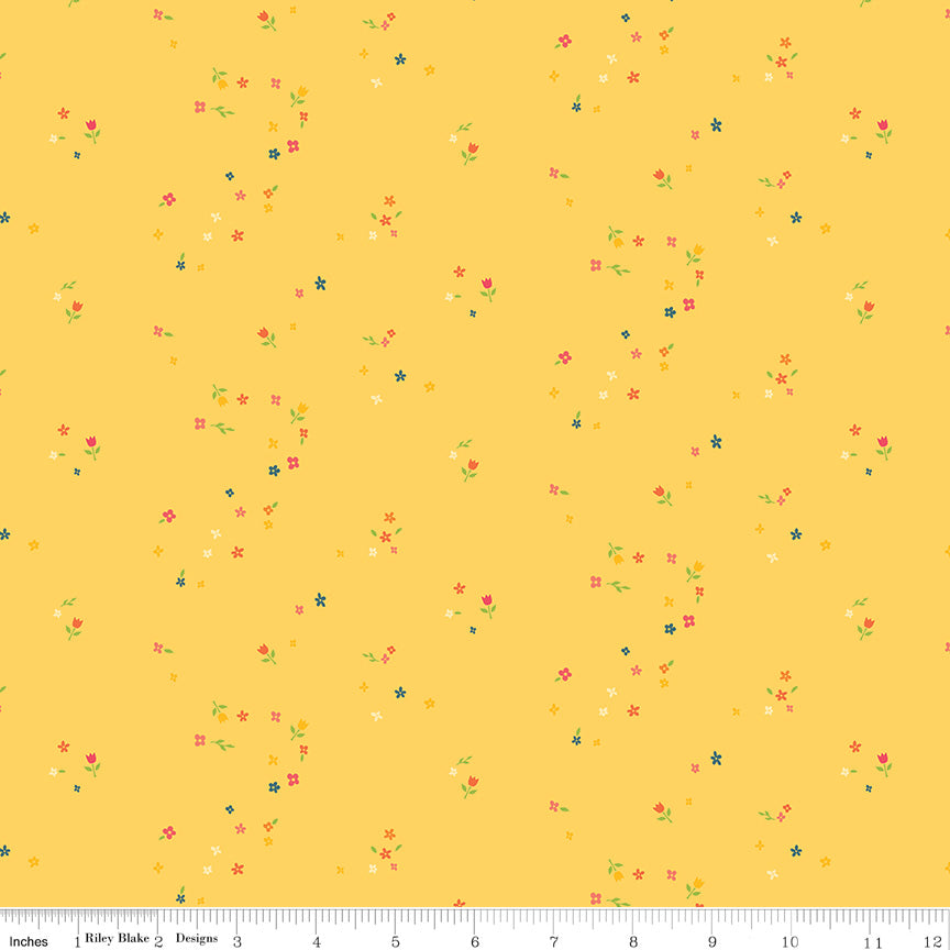 Heather Peterson Riley Blake Designs First Blooms Mini Blooms C16326-YELLOW