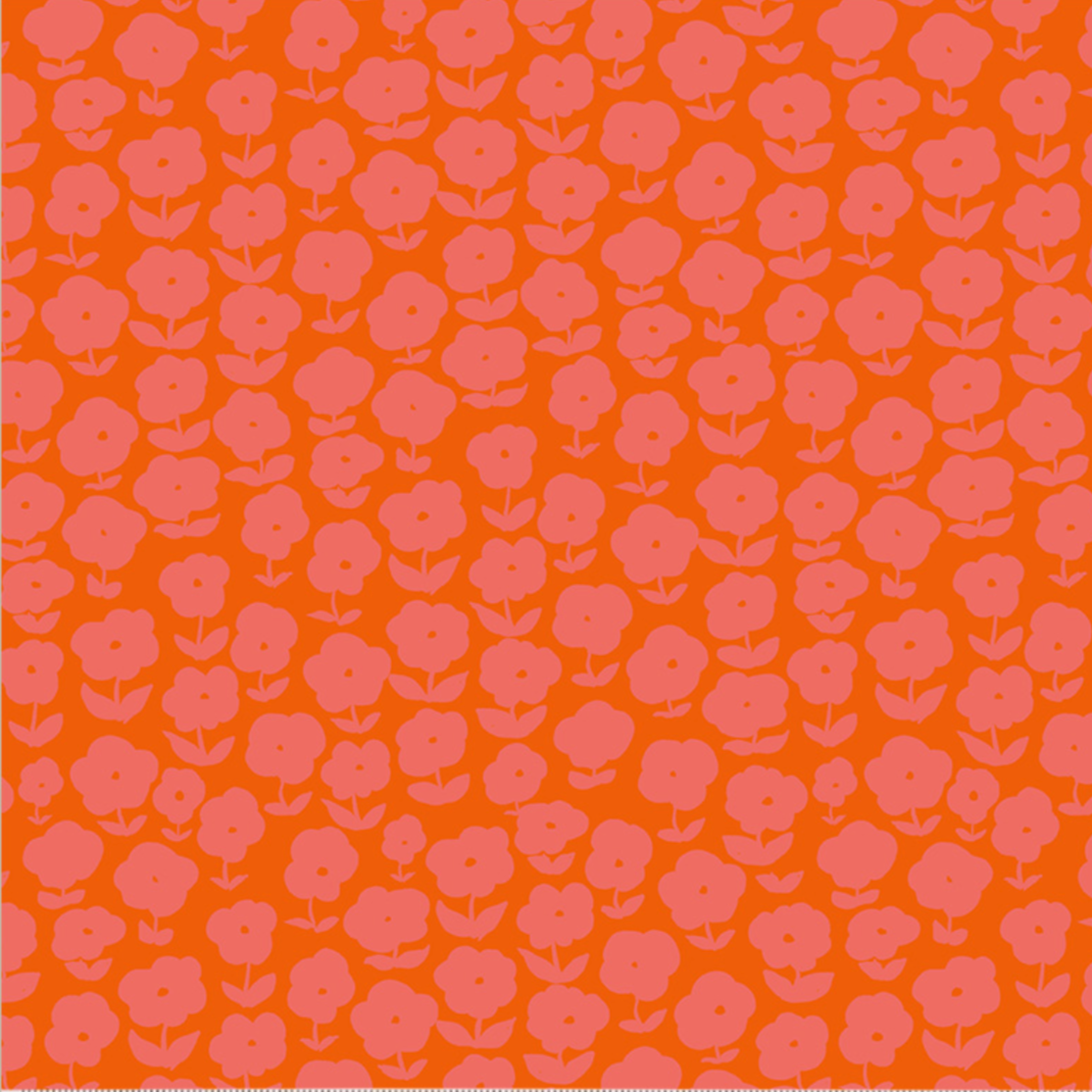 Heather Ross Ruby and Bee Blenders Puffy Daisy Capsicum Windham