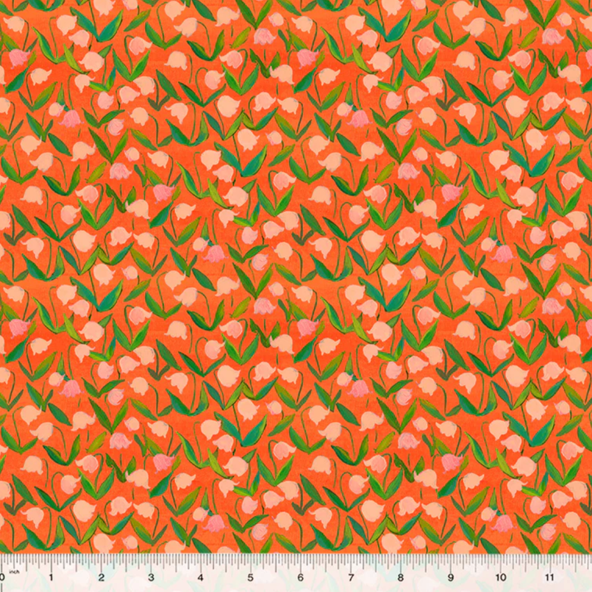 Heather Ross Windham Fabrics By Hand Flowerbed 54257D-12 Coral
