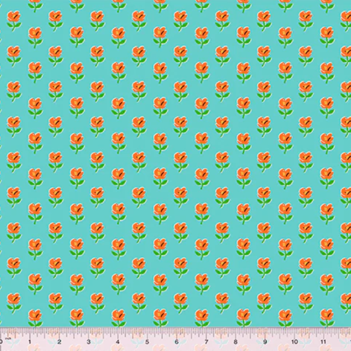 Heather Ross Windham Fabrics Country Mouse Provence Teal