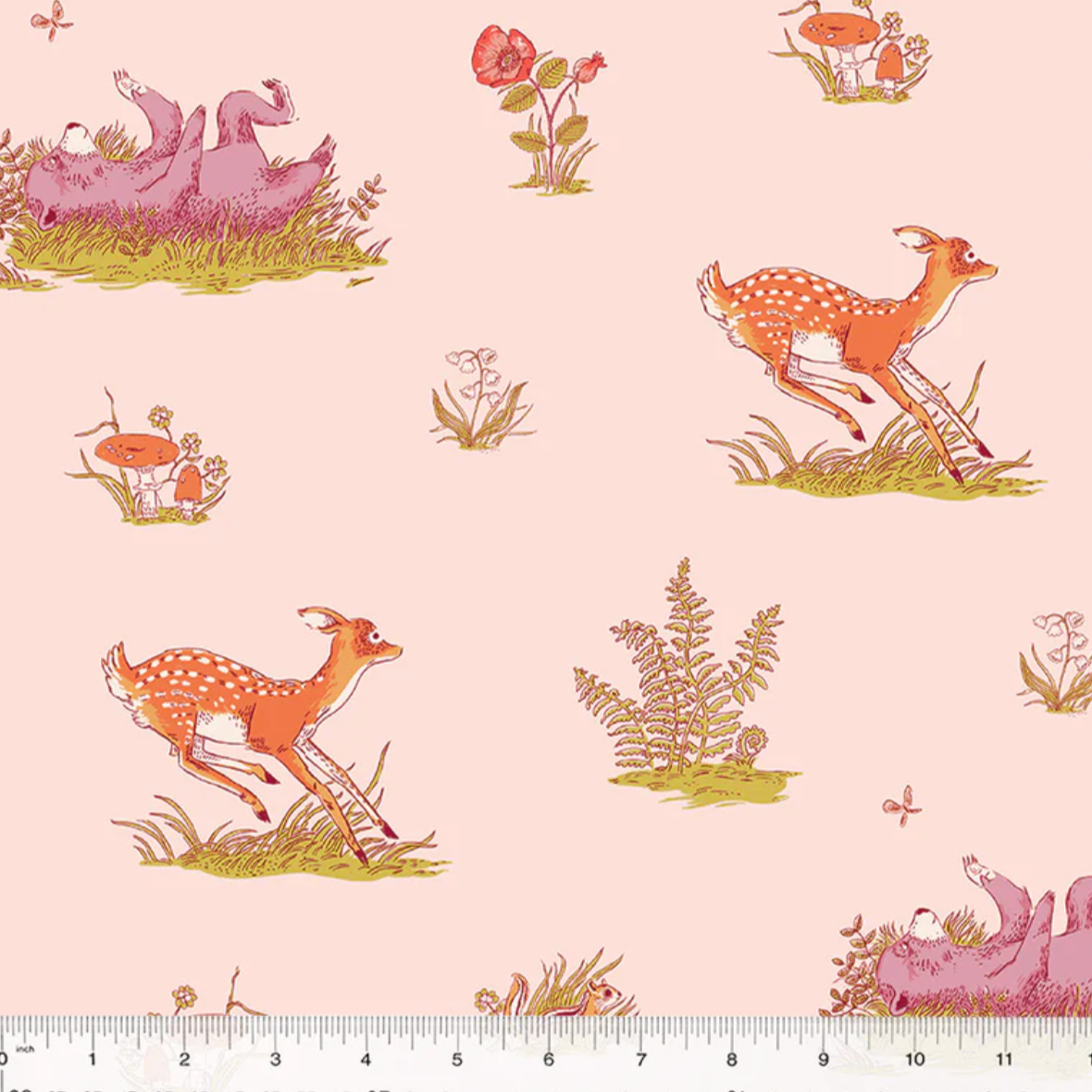 Heather Ross Windham Fabrics Forestburg Beargrass 53845-1 Blush