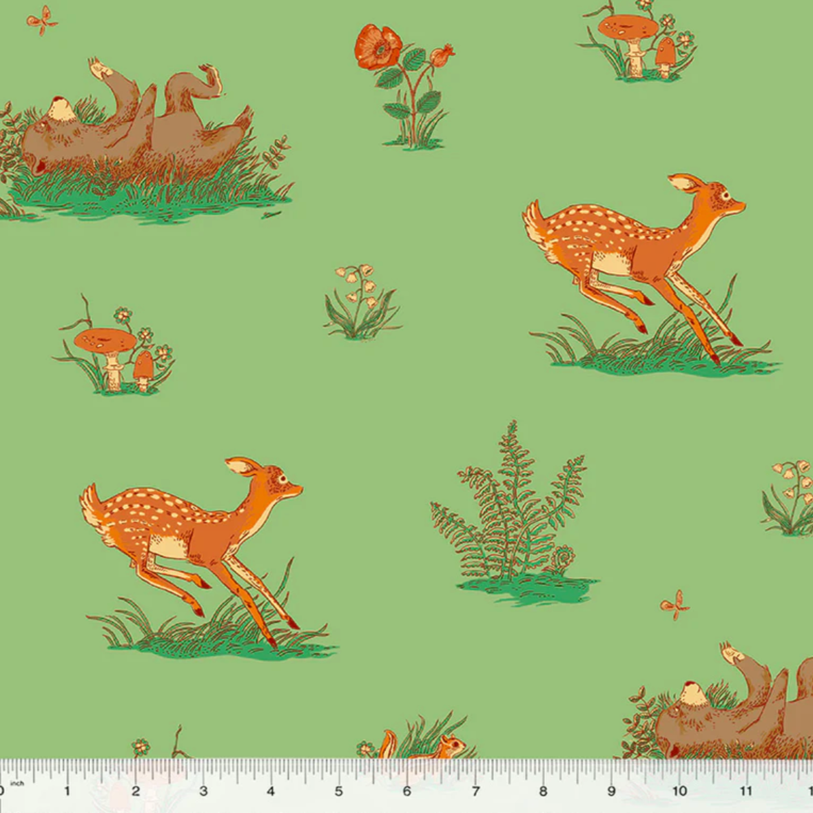 Heather Ross Windham Fabrics Forestburg Beargrass 53845-4 Sage