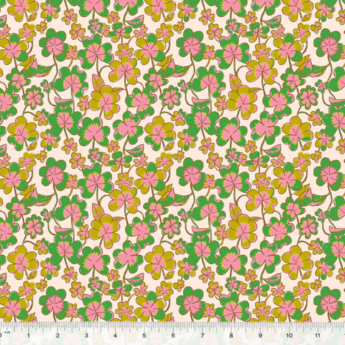 Heather Ross Windham Fabrics Forestburgh Clover 53847-1 Blush