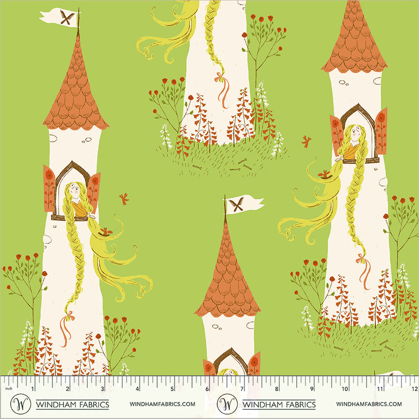 Heather Ross Windham Fabrics Heather Ross Favorites Rapunzel 51197D-1Green