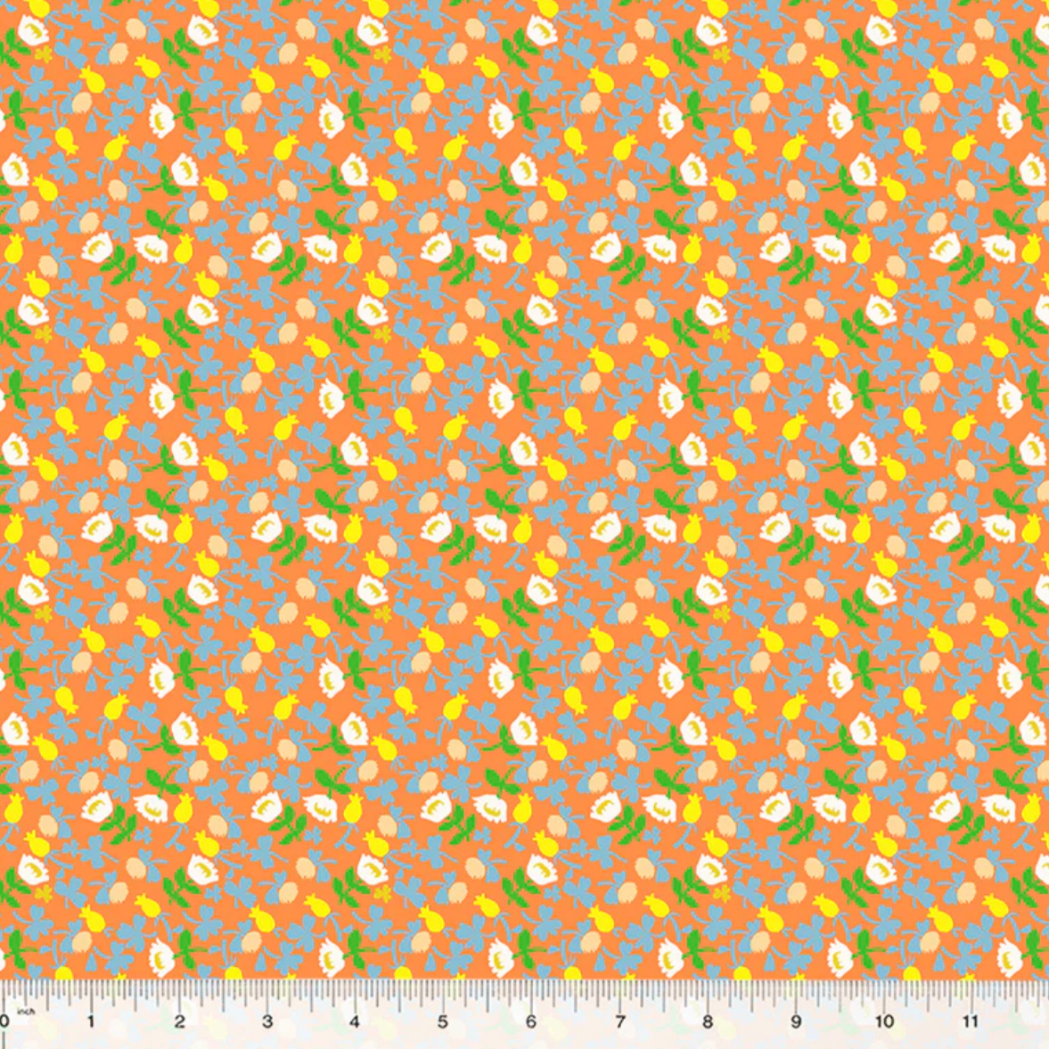 Heather Ross Windham Fabrics Studio Edit Calico Orange 37027D-9