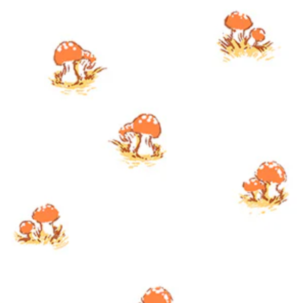 Heather Ross Windham Fabrics Studio Edit Mushrooms White 54325D-3