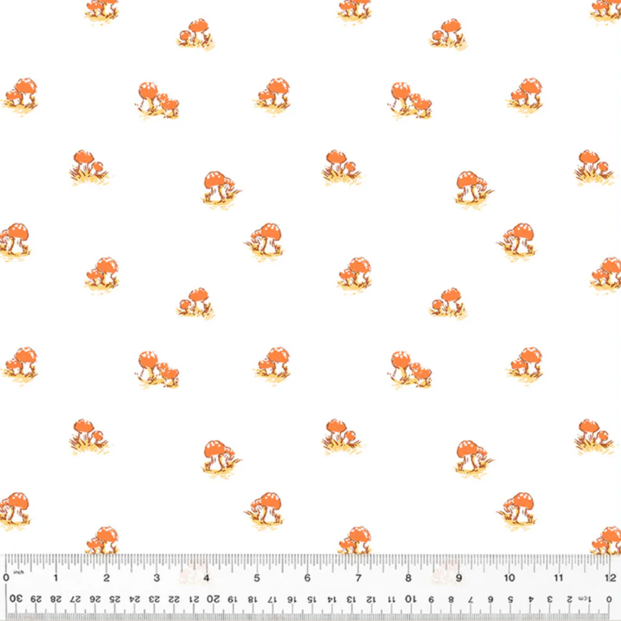 Heather Ross Windham Fabrics Studio Edit Mushrooms White 54325D-3