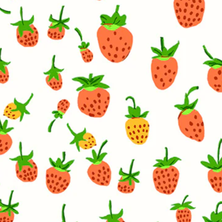 Heather Ross Windham Fabrics Studio Edit Strawberries White 37024D-3
