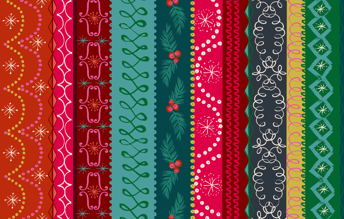Helen Black Dashwood Studio Fabric Candy Cane Christmas Stripe CANDY2506