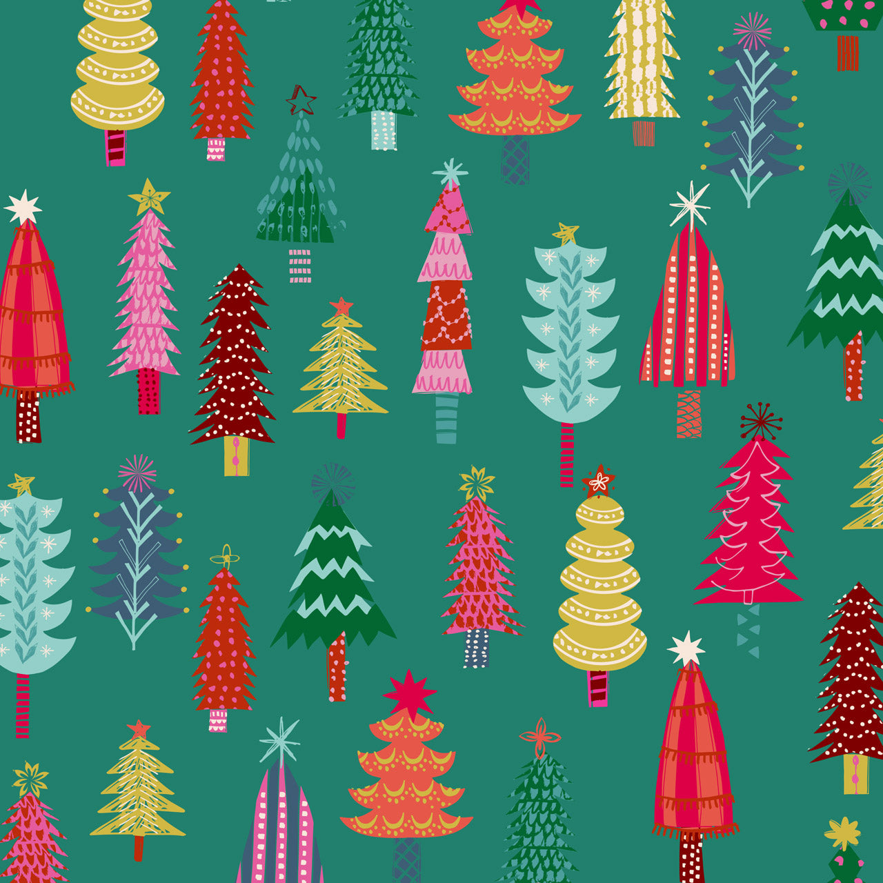 Helen Black Dashwood Studio Fabric Candy Cane Christmas Trees CANDY2504