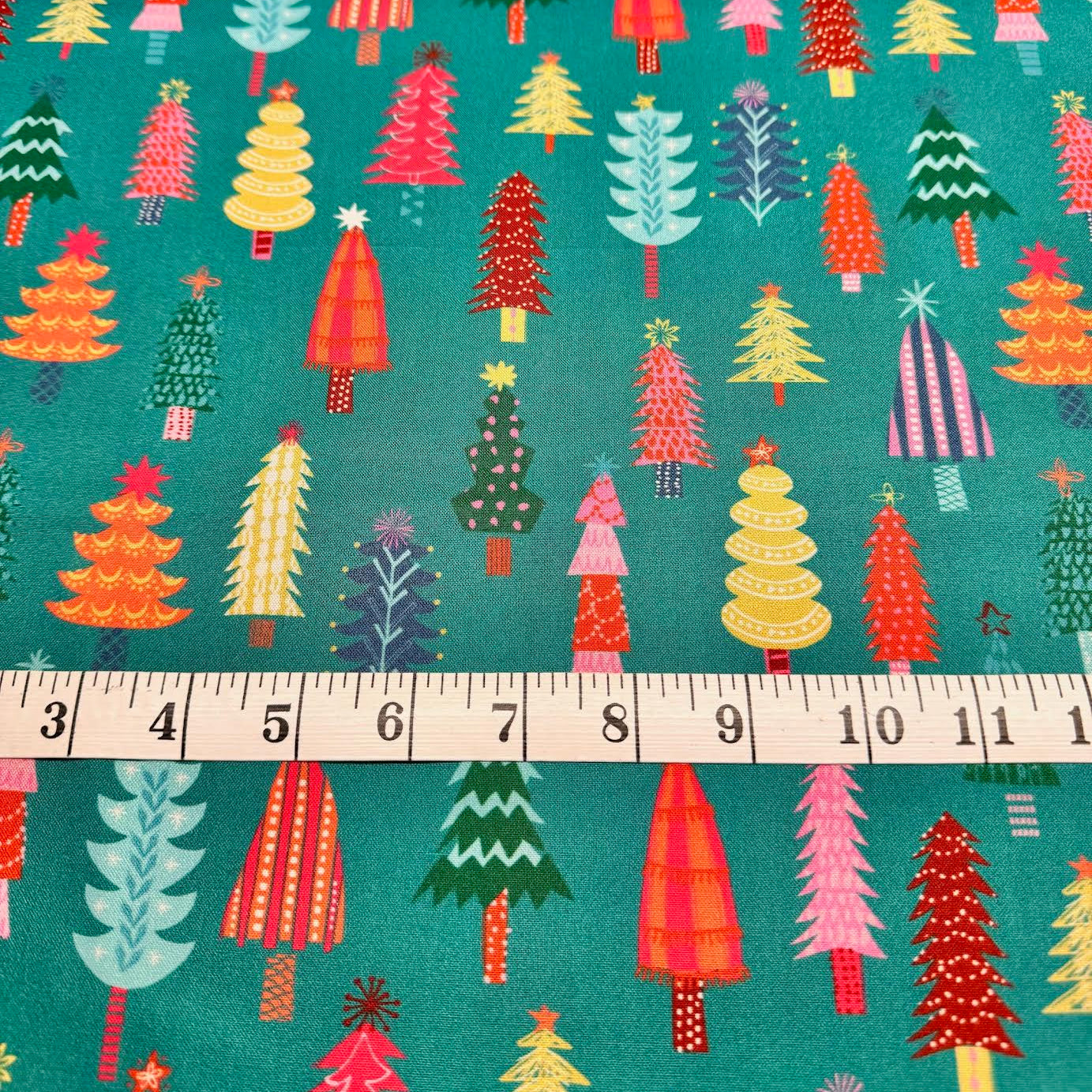 Helen Black Dashwood Studio Fabric Candy Cane Christmas Trees CANDY2504