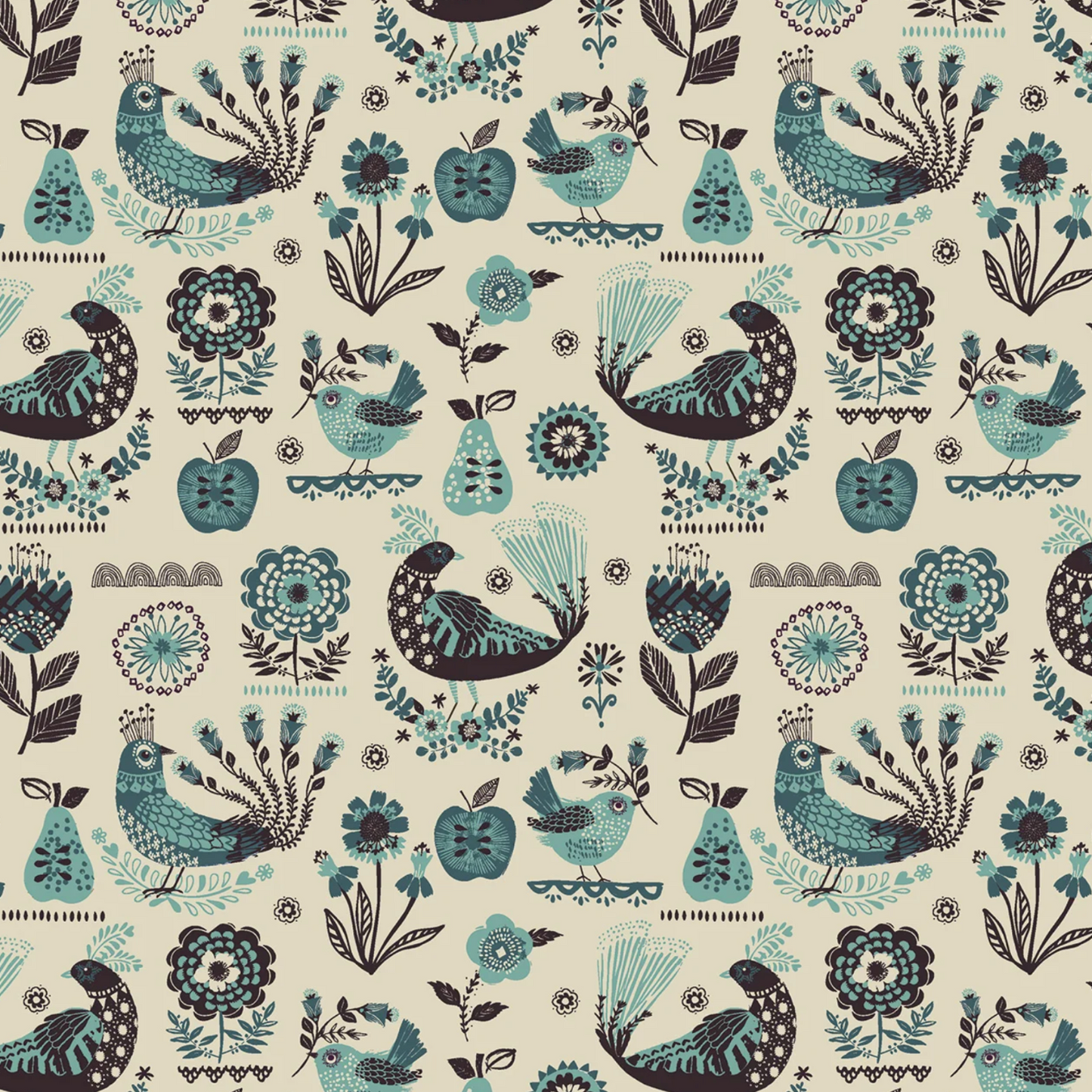 Helen Black Thread and Ink Design Studio Fine Folk Songbirds FOLK1115 Ecru
