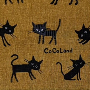Hishiei CO-10016-2D CoCoLand Medium Cats Canvas Mustard